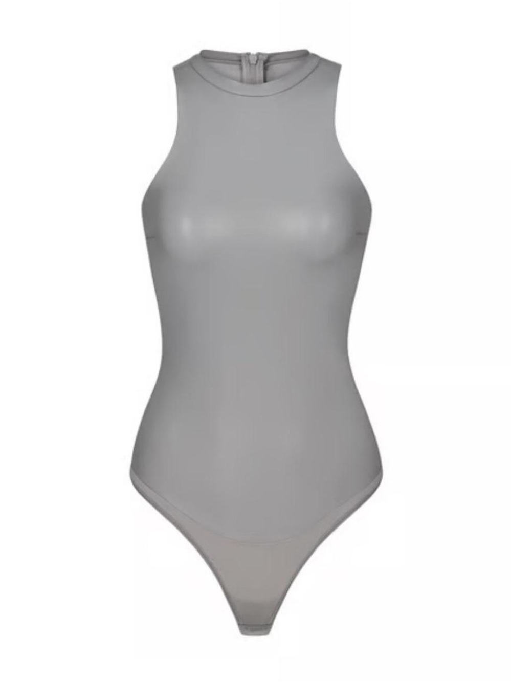 SKIMS Grey High-Neck Bodysuit
